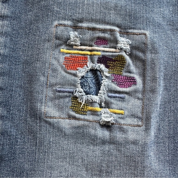 EST. 1946 Denim Patchwork Colurful Stitching Fun Women's Jeans Size14 High Rise - Picture 7 of 10